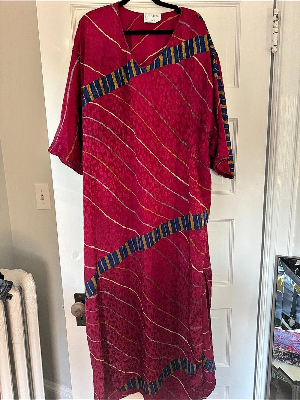 Vintage Mary McFadden Abstract Print Maxi caftan/Dress
